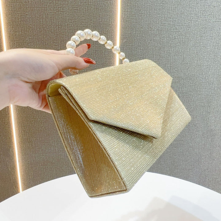 Elegant Pearl-Handled Evening Clutch