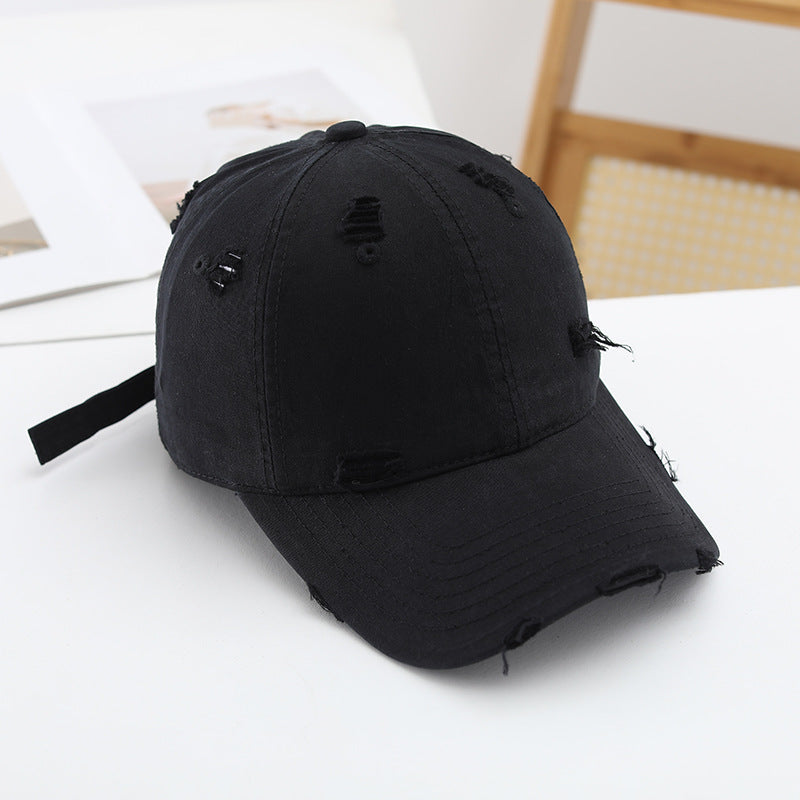 Women's fashionable destroyed baseball cap with adjustable strap Kalsten