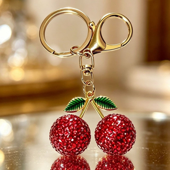 Glamorous keychain with sparkling cherries Kalsten