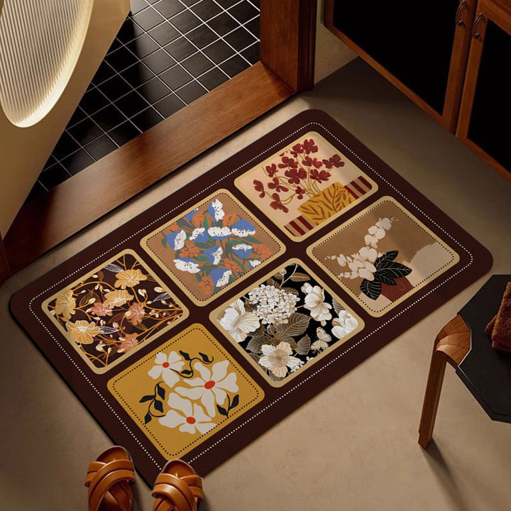 Artistic Floral Print Area Rug for Home Decor