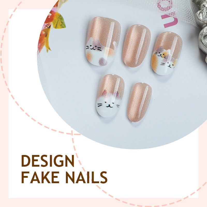Playful Animal-Themed Press-On Nail Art Set
