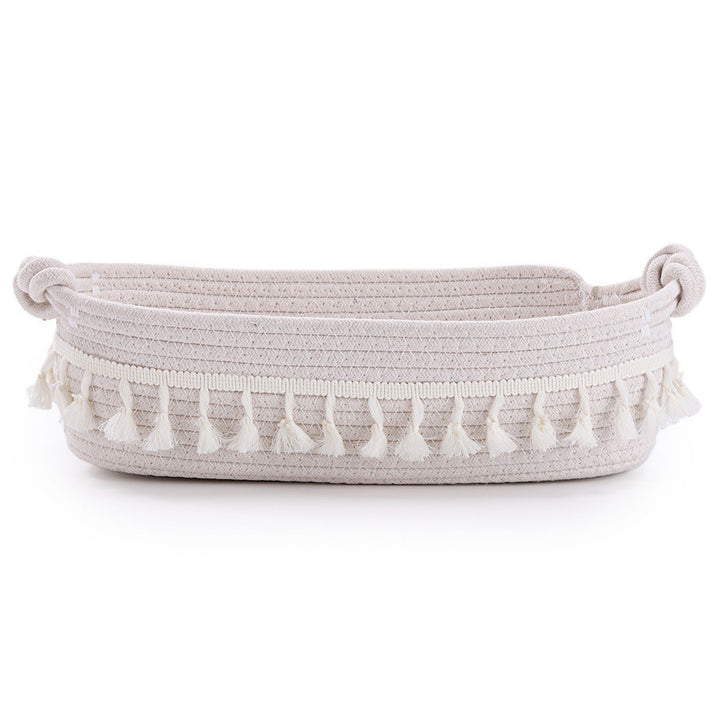 Women Decorative Storage Basket with Fringe Decoration Kalsten