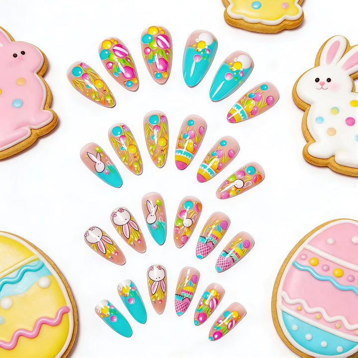 Artificial nails with cheerful Easter design Kalsten