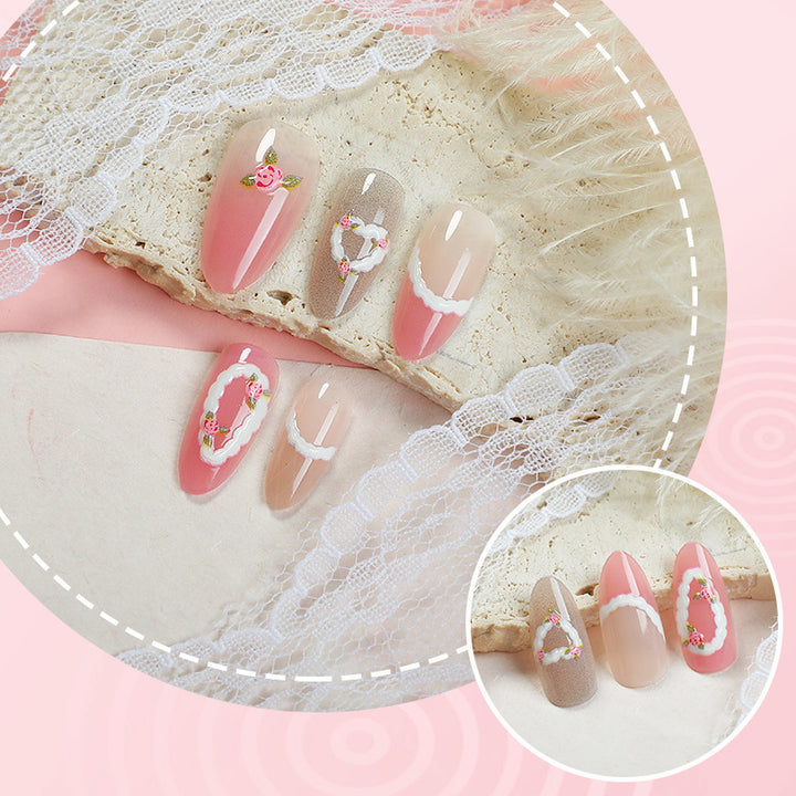 Artistic Floral Design Press-On Nail Set Kalsten