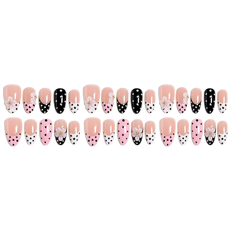 Nail art set with floral accents and elegant dots Kalsten