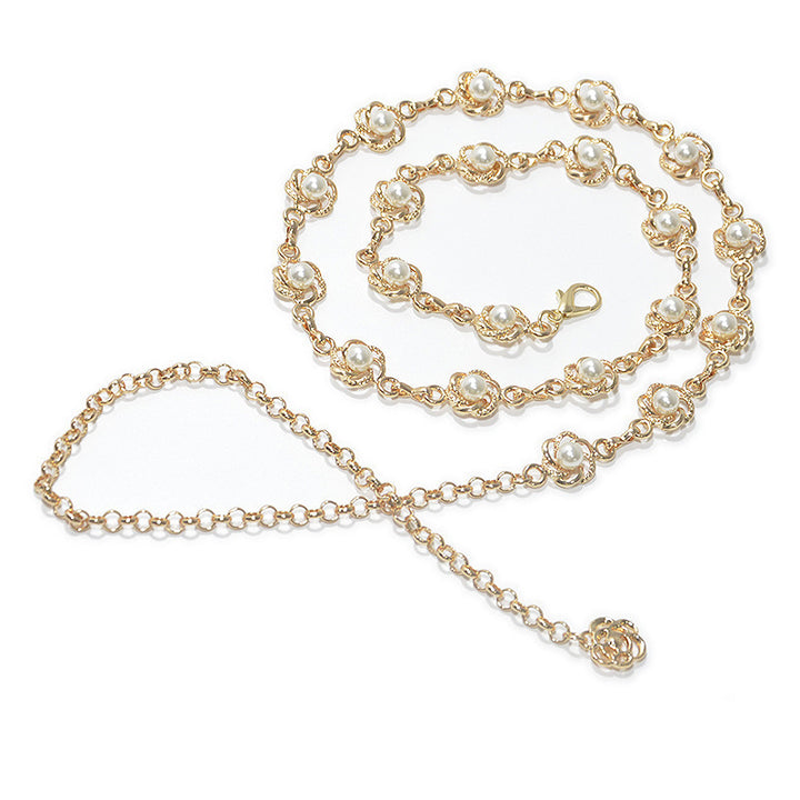 More elegant chain belt with pearl details Kalsten