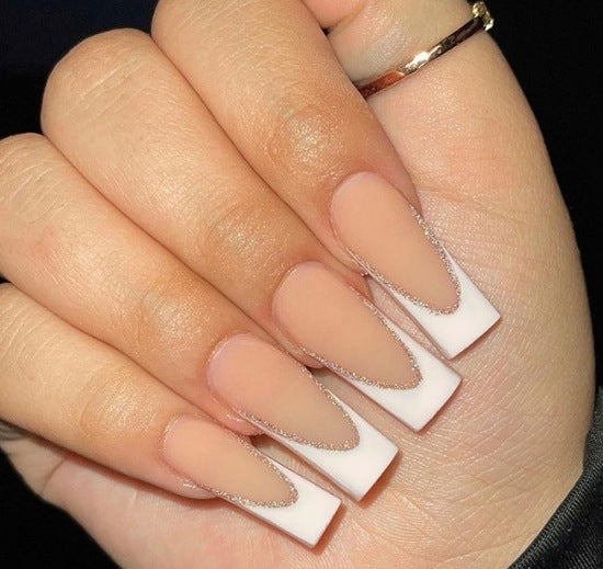 Elegant French Tip Acrylic Nail Enhancements Kalsten 1789915301