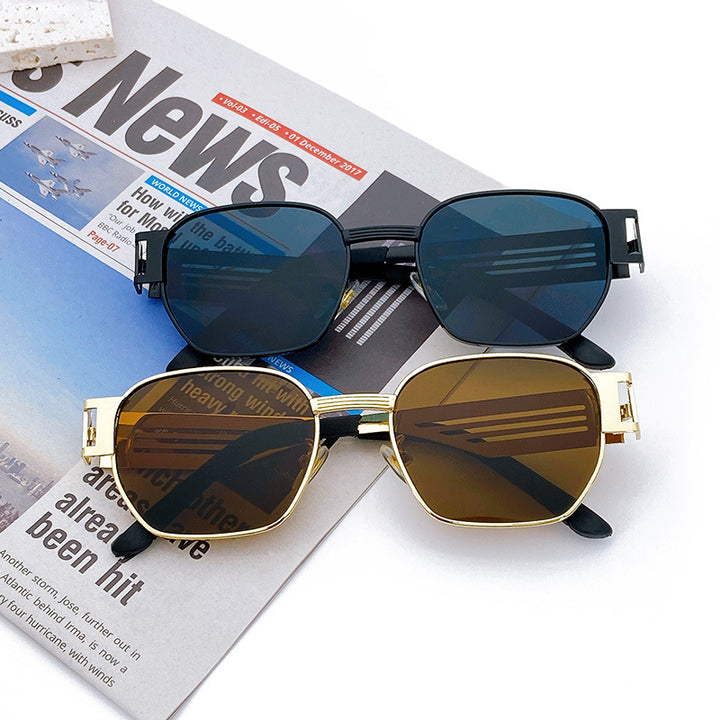 Stylish Oversized Sunglasses in Modern Metal Design Kalsten