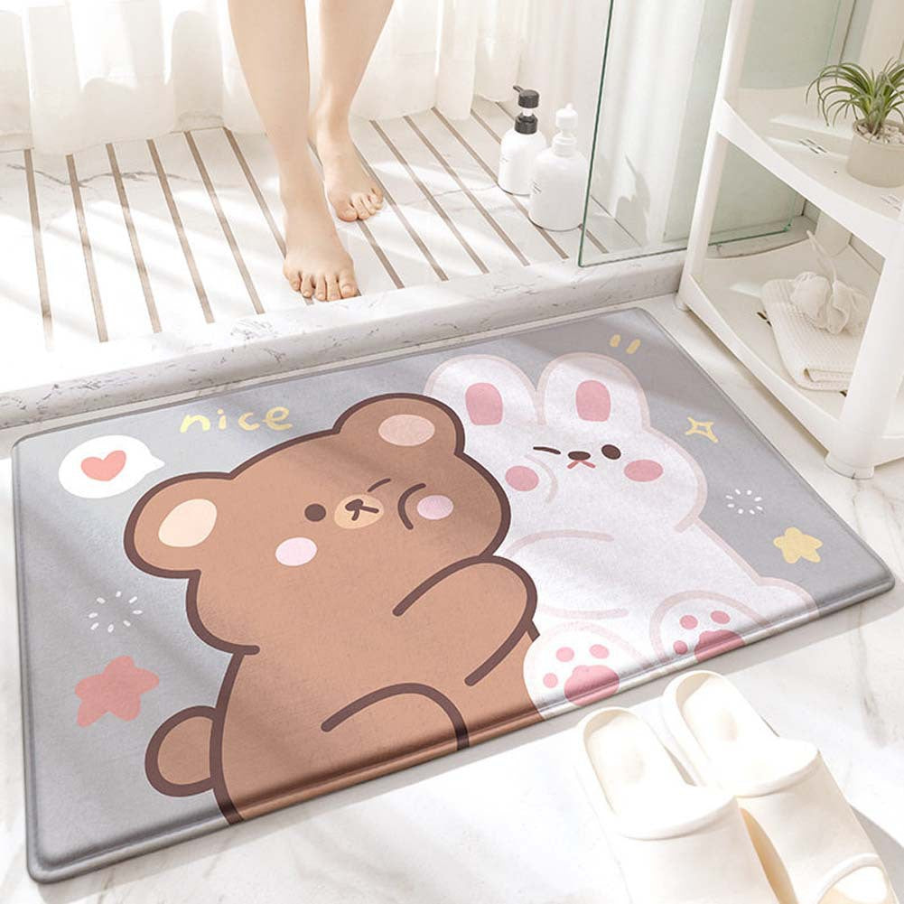 Playful Animal Design Bath Mat