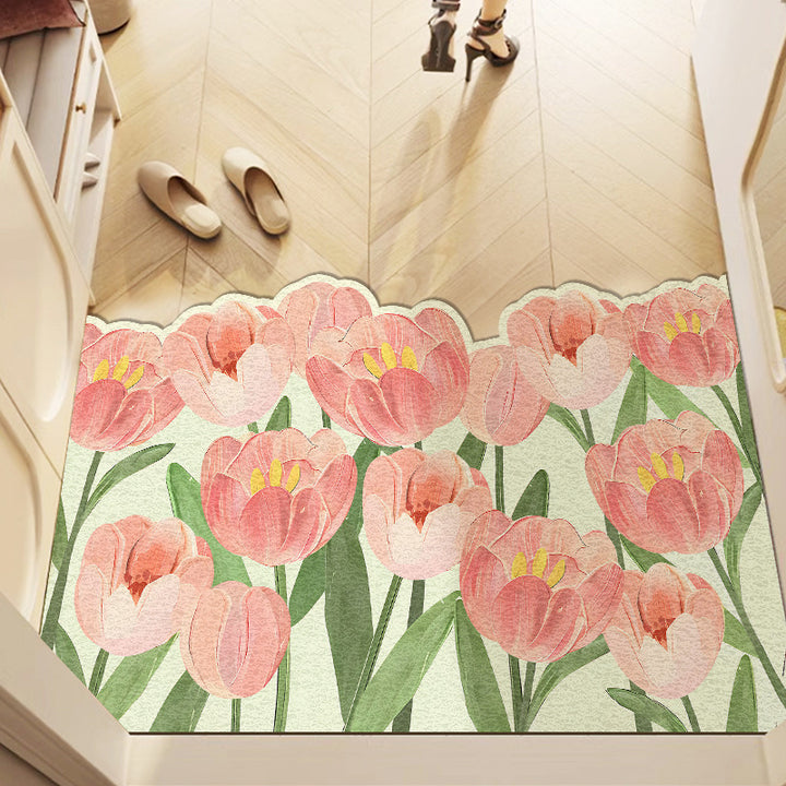Floral Print Decorative Area Rug