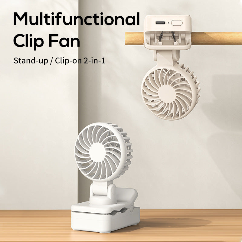 Unisex portable clip fan with folding head and rechargeable battery Kalsten