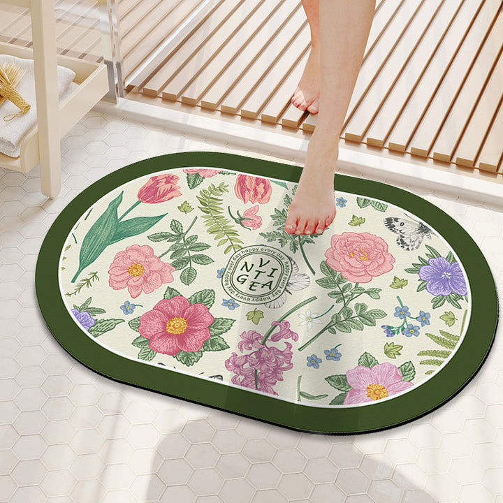 Floral-Themed Indoor Area Mat
