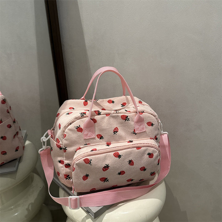 Stylish Strawberry Print Handbag