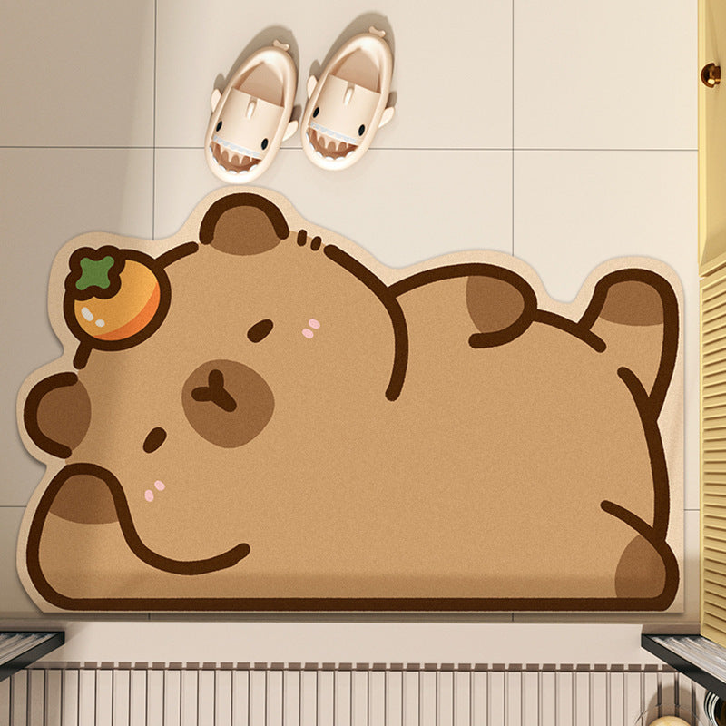 Cartoon Animal-Themed Bath Mat
