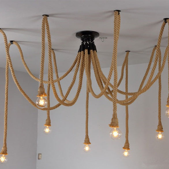 Rustic Rope Pendant Light