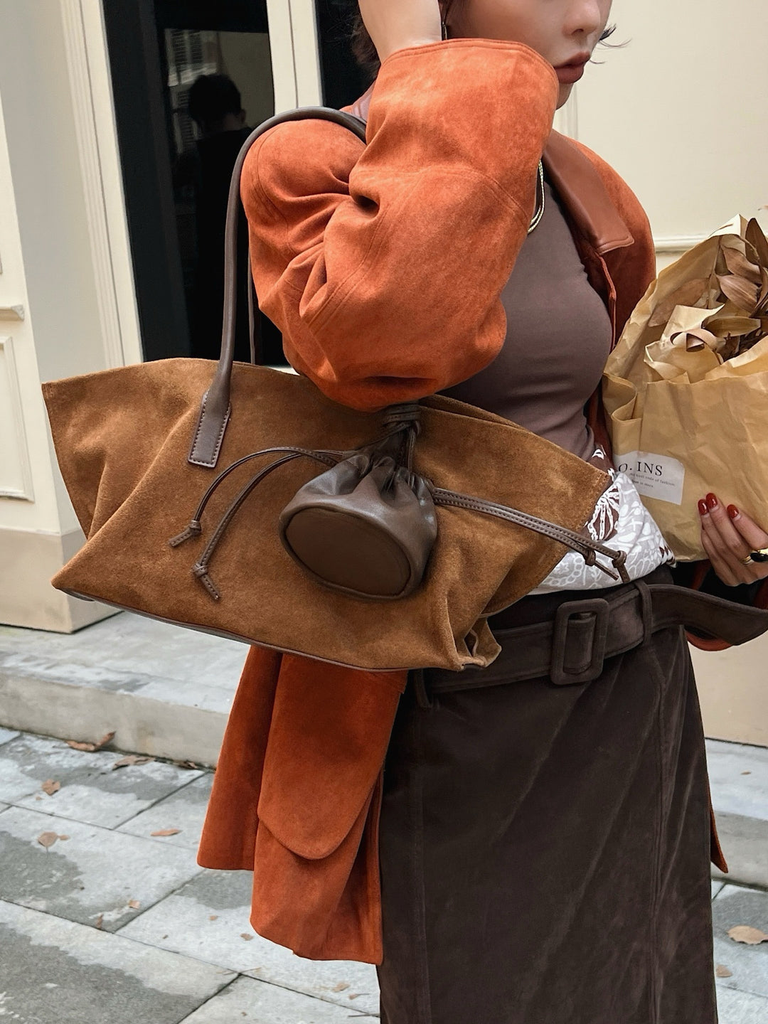 Casual Suede Tote Bag