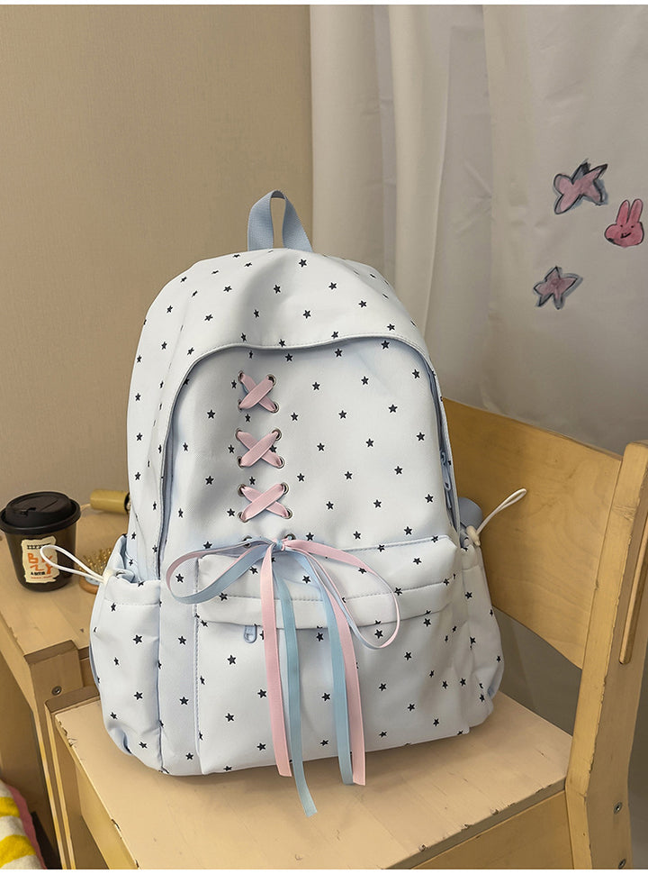 Star Print Decorative School Backpack Kalsten