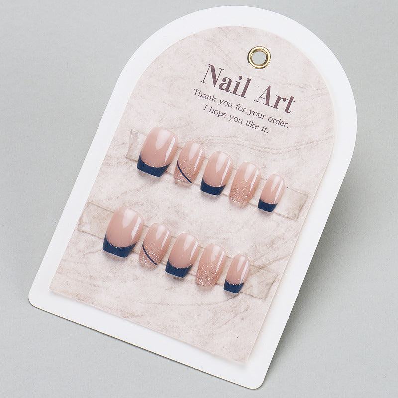 Premium Press-On Nail Set with Elegant Glitter and French Tips Kalsten
