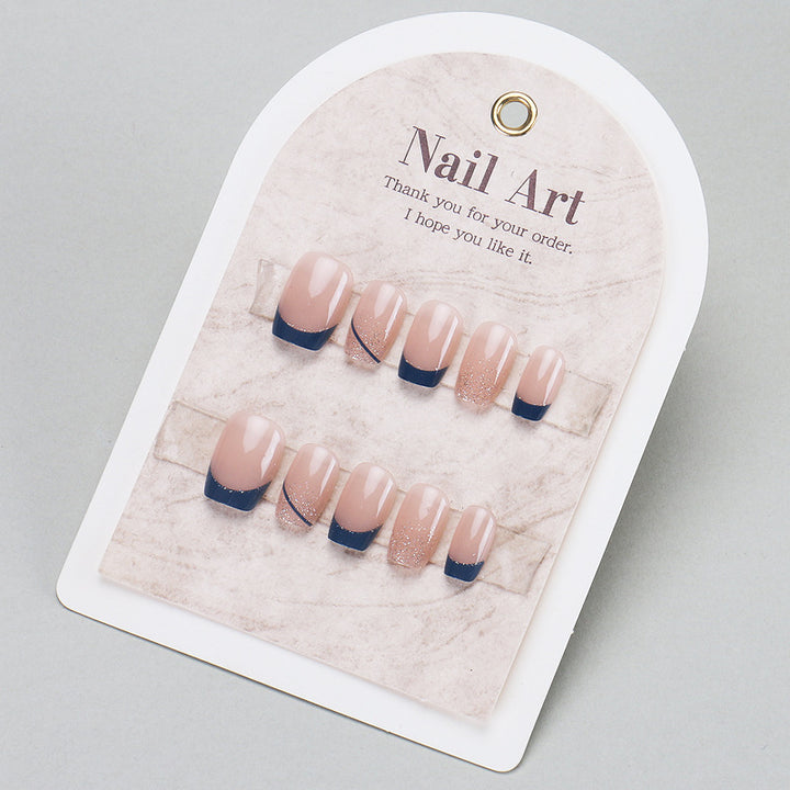 Premium Press-On Nail Set with Elegant Glitter and French Tips Kalsten