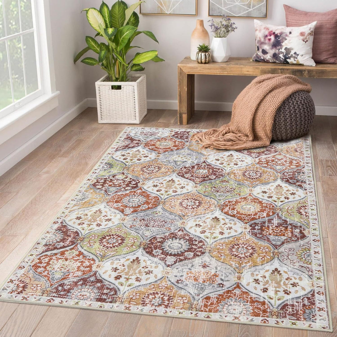 Geometric Floral Area Rug
