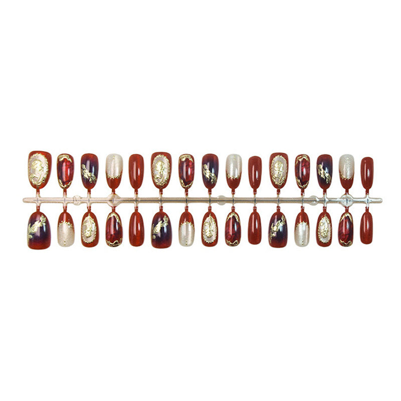 Artistic Floral-Printed Press-On Nails Kalsten