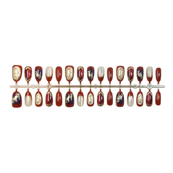 Artistic Floral-Printed Press-On Nails Kalsten