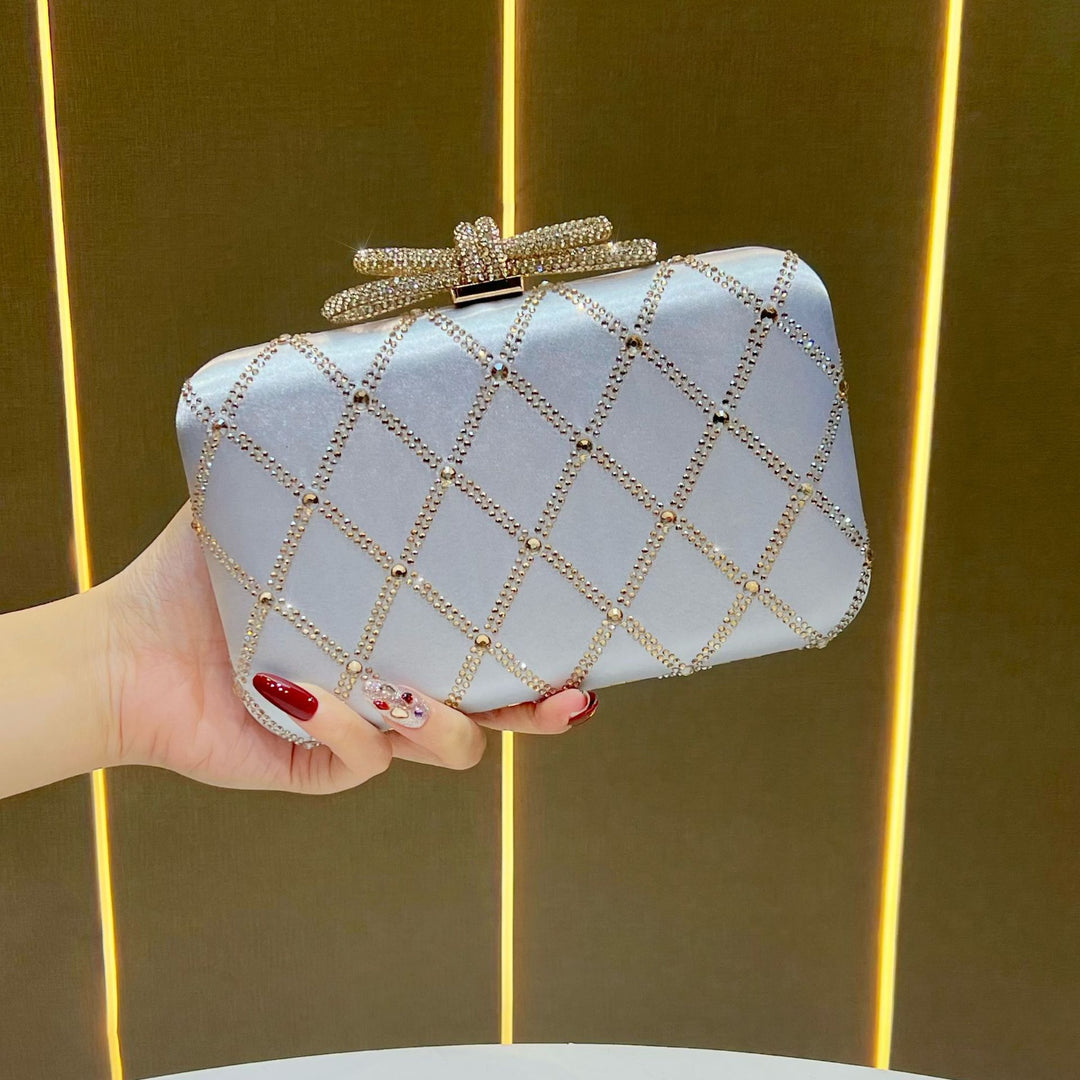 Decorative Rhinestone-Studded Evening Clutch
