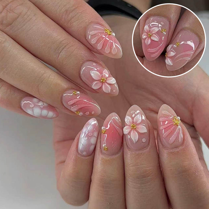 Artistic Floral Press-On Nail Design Kit