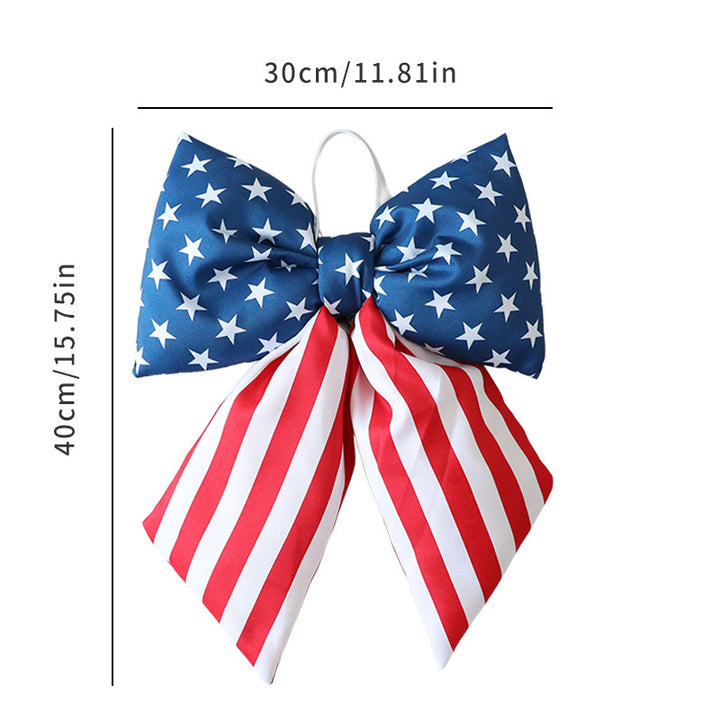 Independence Day oversized hanging bow with elastic loop for door porch and wreath Kalsten