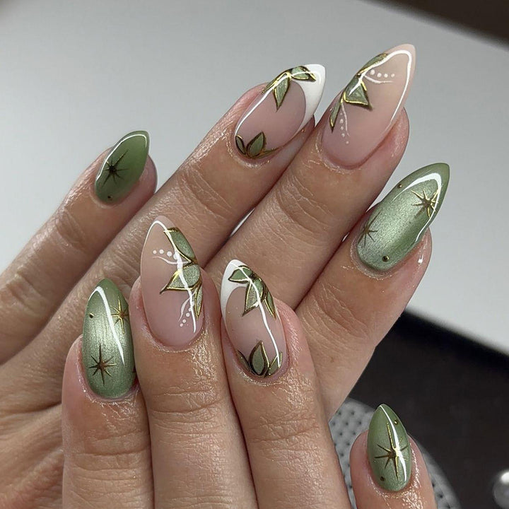 Botanical Floral Press-On Nail Tips Kalsten