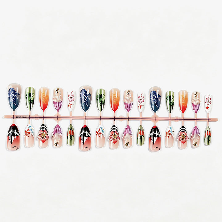 Artistic Coastal Themed Press-On Nail Set kalsten