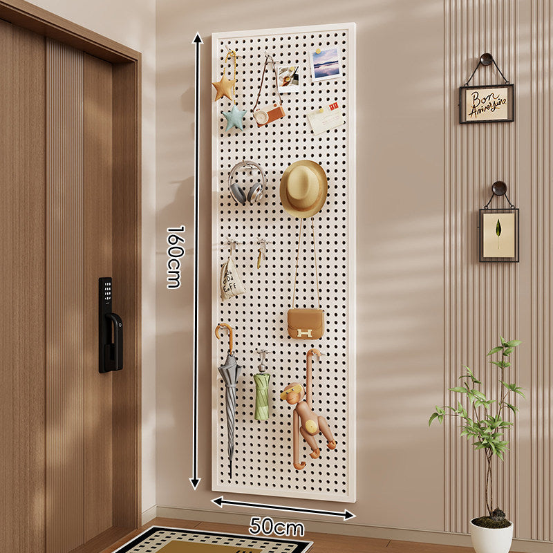 Wall-Mounted Perforated Pegboard Organizer Panel Large Square with Modular Hooks and Accessories