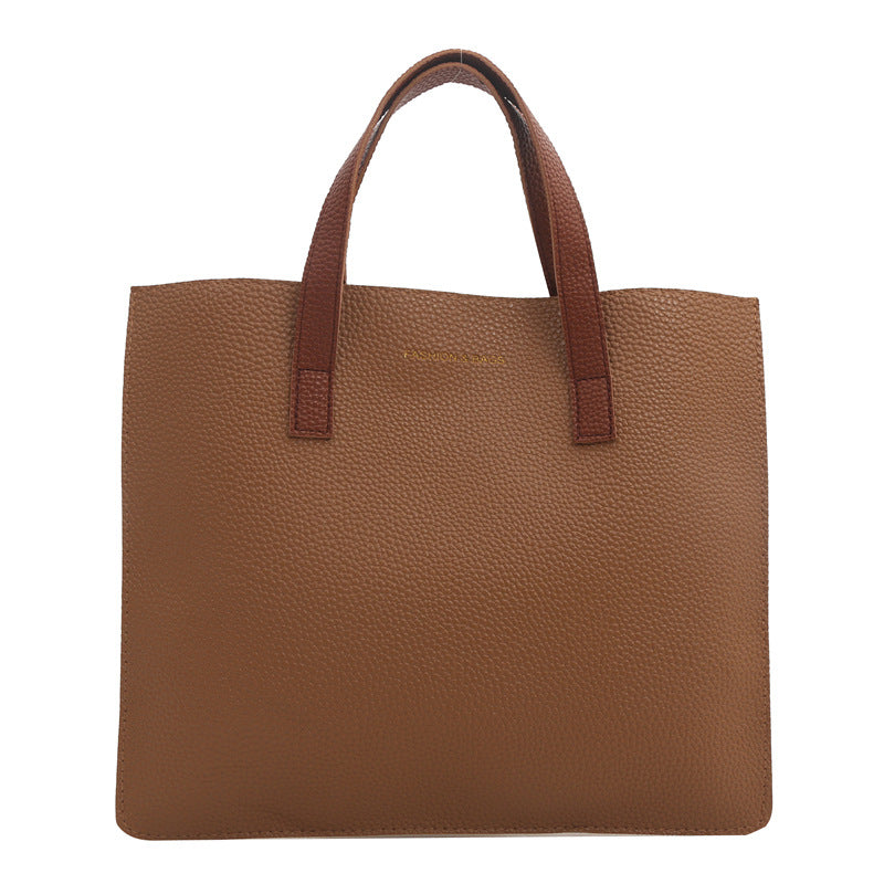 Elegant Textured Leather Tote Bag