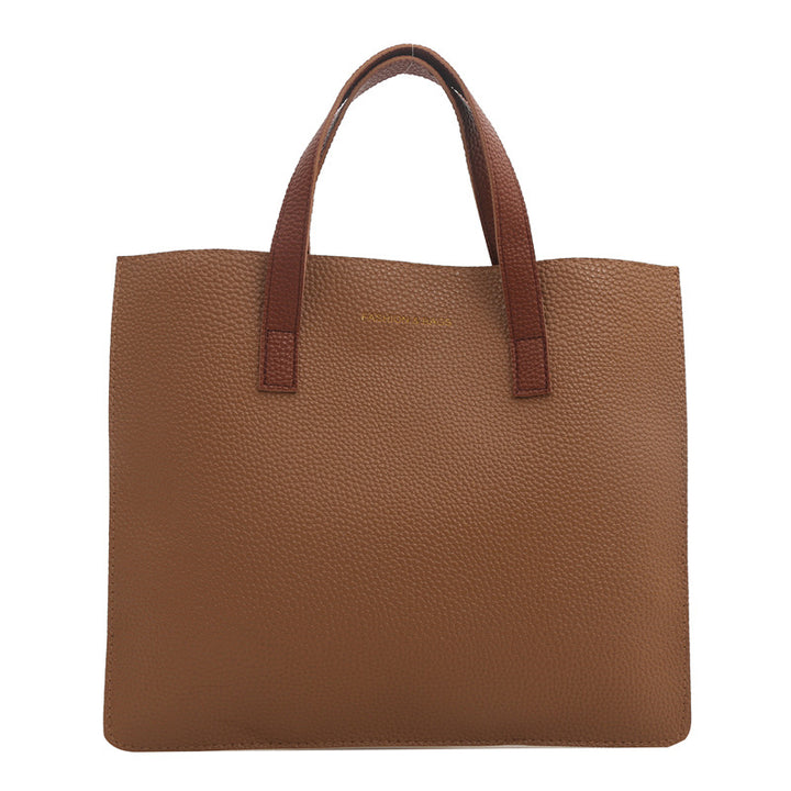 Elegant Textured Leather Tote Bag