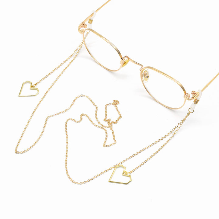 Heart-Shaped Geometric Elegance Eyewear Chain Kalsten