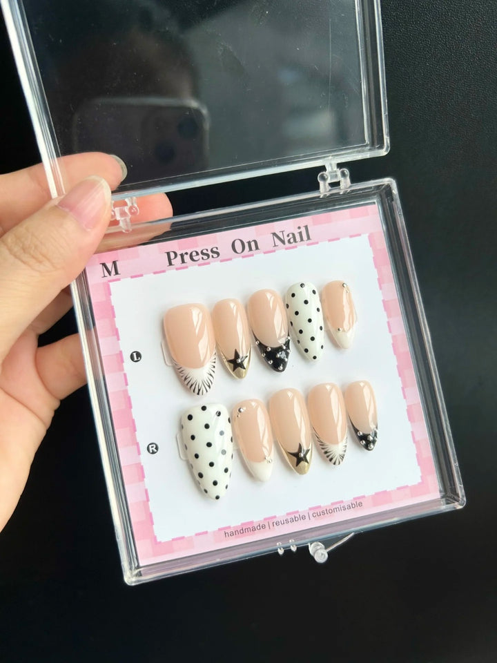 Artistic Cherry-Inspired Press-On Nails
