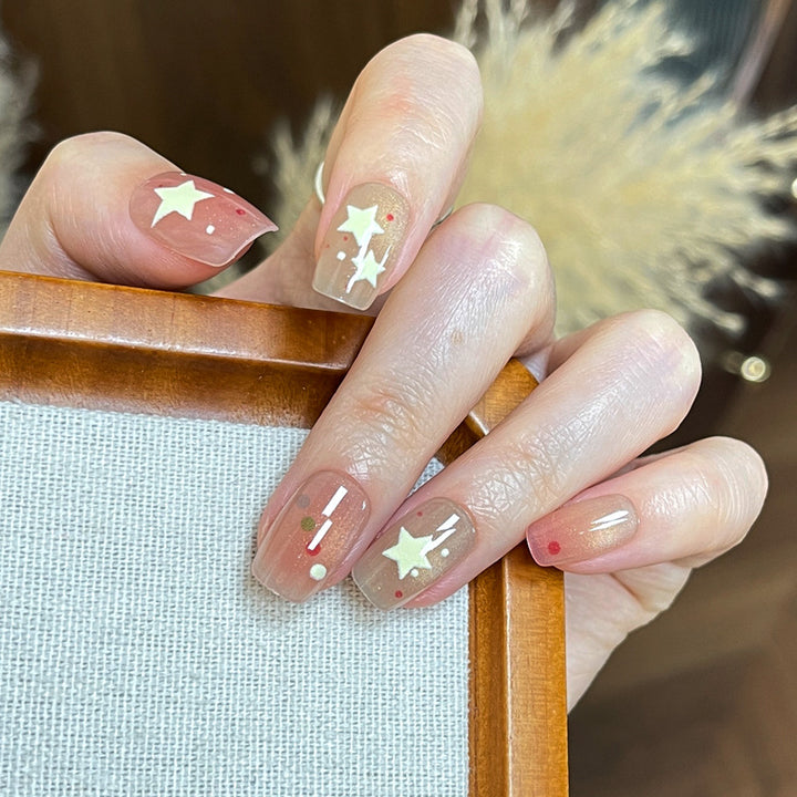 Stylish Press-On Nail Set with Elegant Floral Accents Kalsten