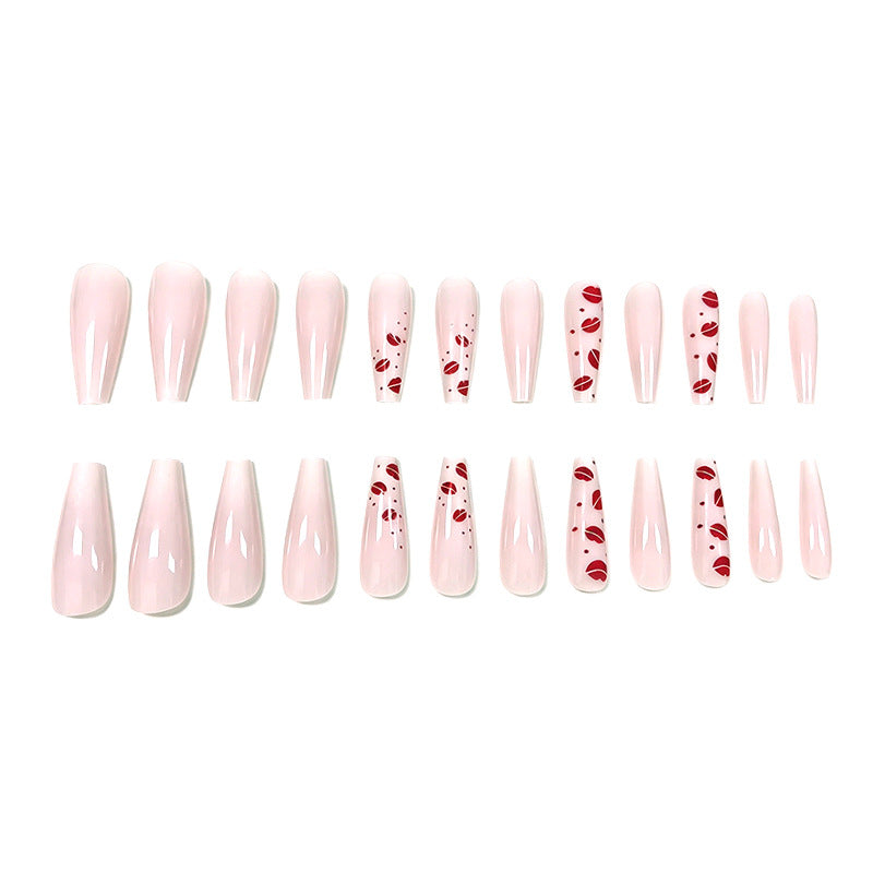Artistic Kiss Pattern Nail Enhancements Kalsten