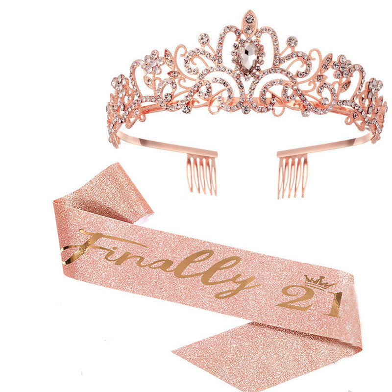 Women's Sparkling Crown with Radiant Rhinestone Embellishment Kalsten