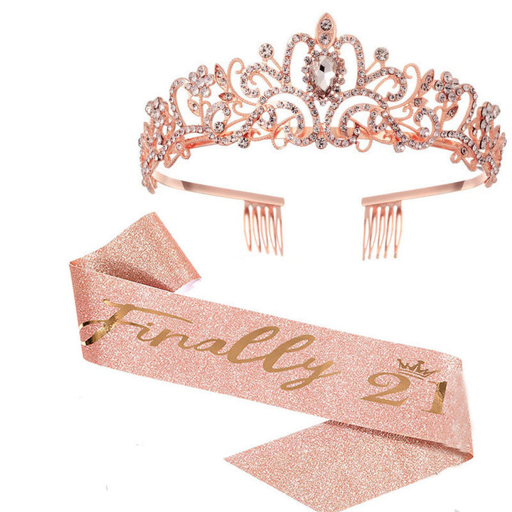 Women's Sparkling Crown with Radiant Rhinestone Embellishment Kalsten
