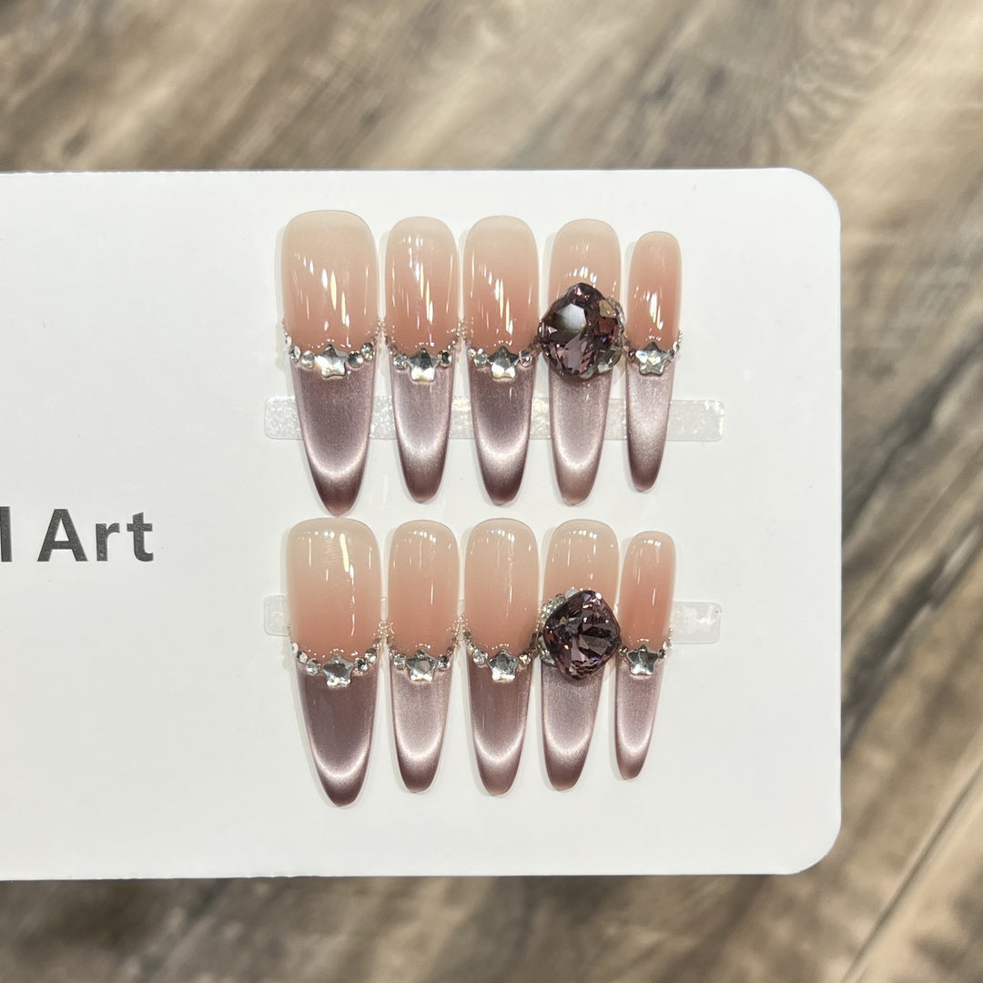 Decorative Crystal-Embellished Acrylic Nail Tips Kalsten