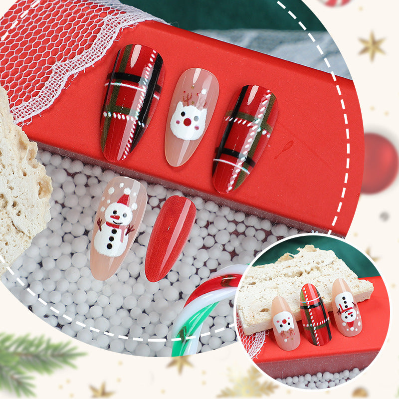 Festive Holiday-Themed Press-On Nail Set 1790738334