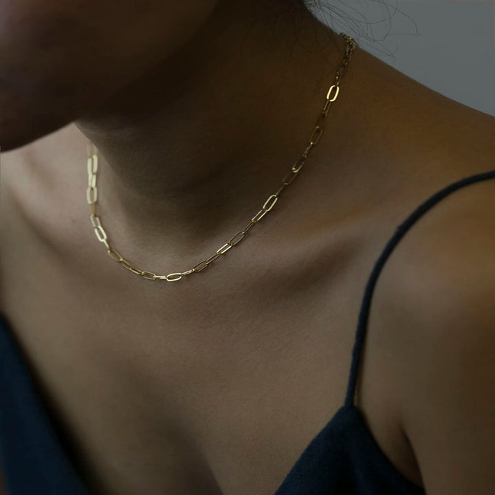 Sleek Long Link Chain Necklace Kalsten