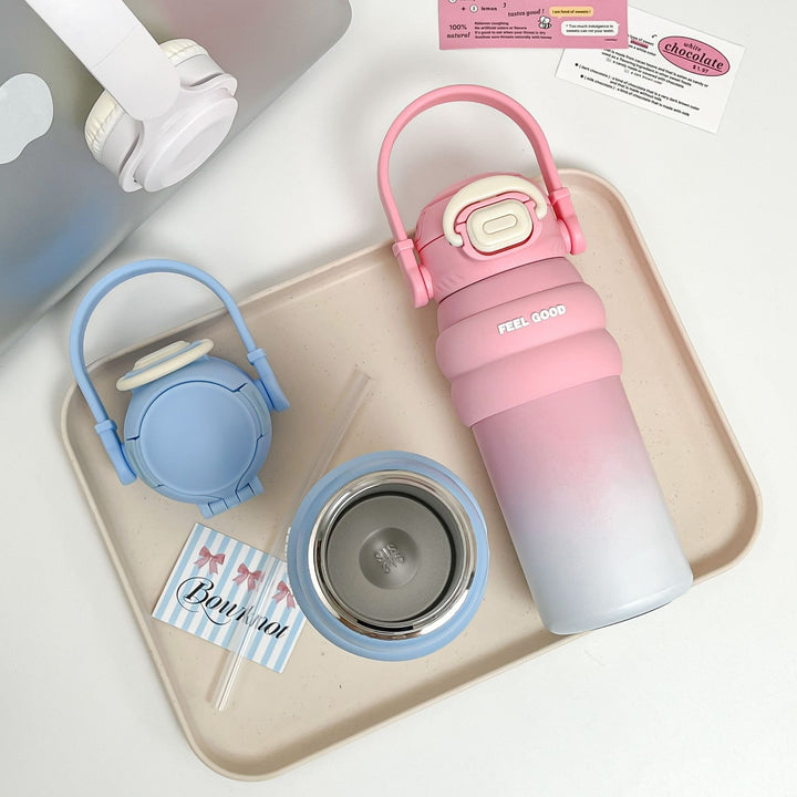 Women's Insulated Water Bottle with Ergonomic Carry Handle and Patented Leak Protection Kalsten