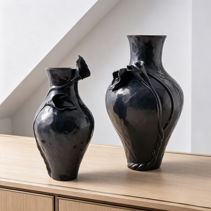 Elegant Floral Metal Vase