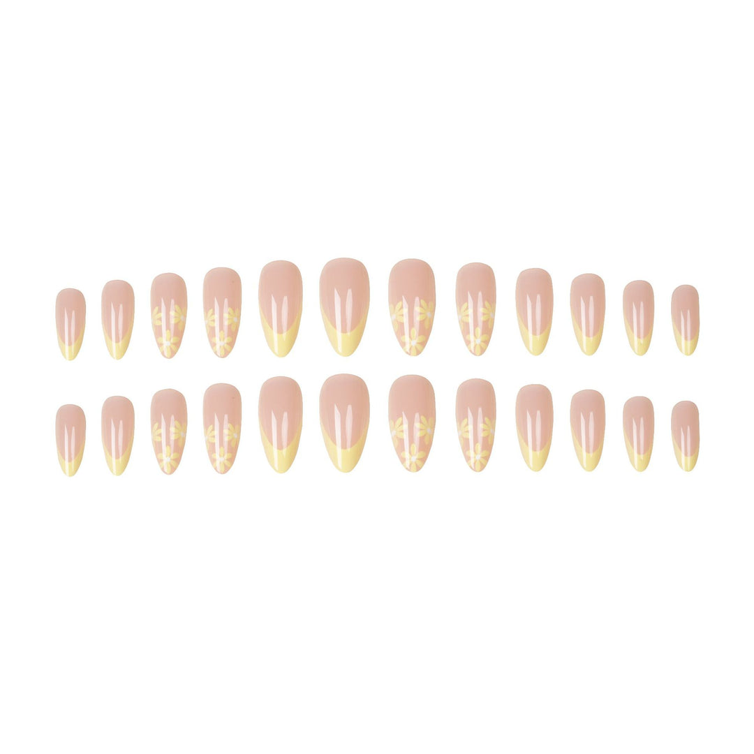 Elegant Floral French Tip Press-On Nails