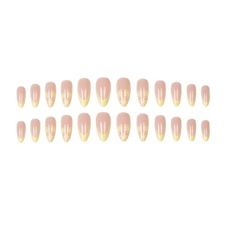 Elegant Floral French Tip Press-On Nails