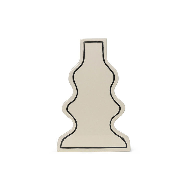 Abstract Curved Ceramic Sculpture