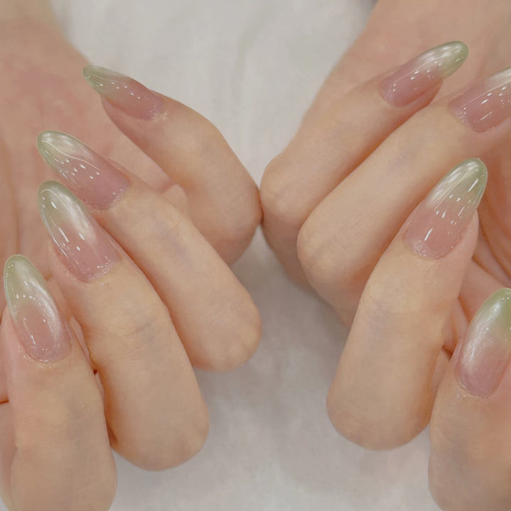 Elegant Ombre Almond-Shaped Press-On Nails Kalsten