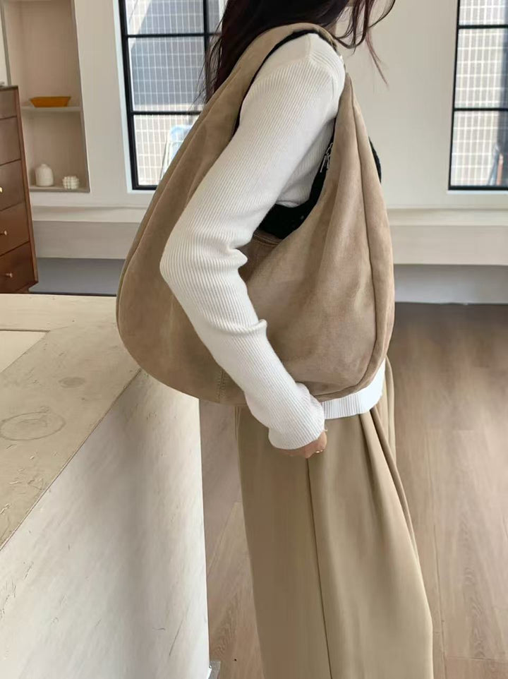 Casual Suede Shoulder Bag